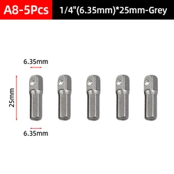 Premium Socket Adapter Drill Bits Set - Impact Grade Power Extension with Hex Shank (A8 - 5Pcs - 6.35mm - 25mm)