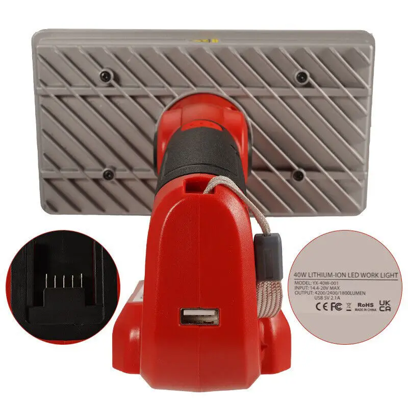 3/5/8 inch LED Lamp Work Light For Milwaukee 18V Li-ion Battery Electric Torch
