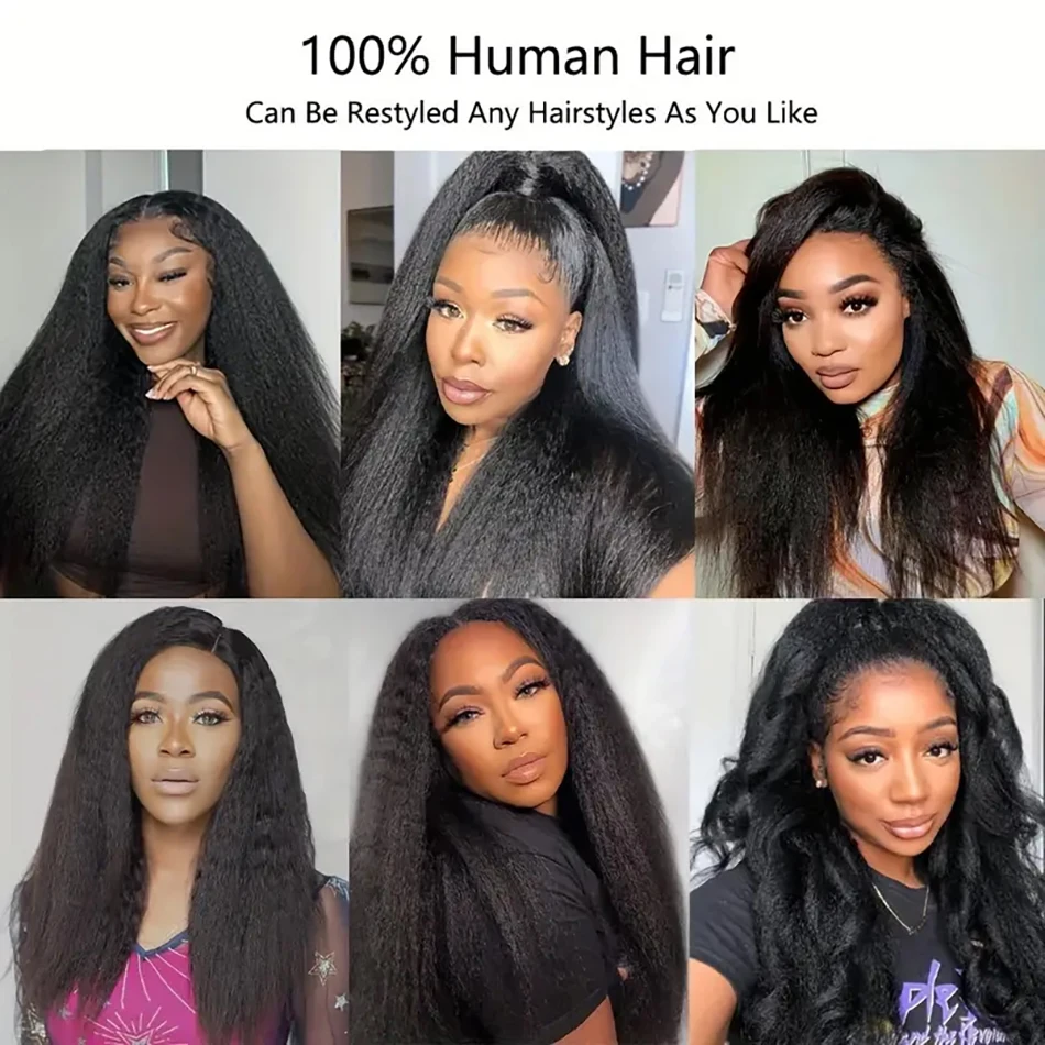 Kinky Straight Human Hair Bundles 8-30 Inch Hair Weave Remy Extensions Yaki Straight 1 3 4 Bundles