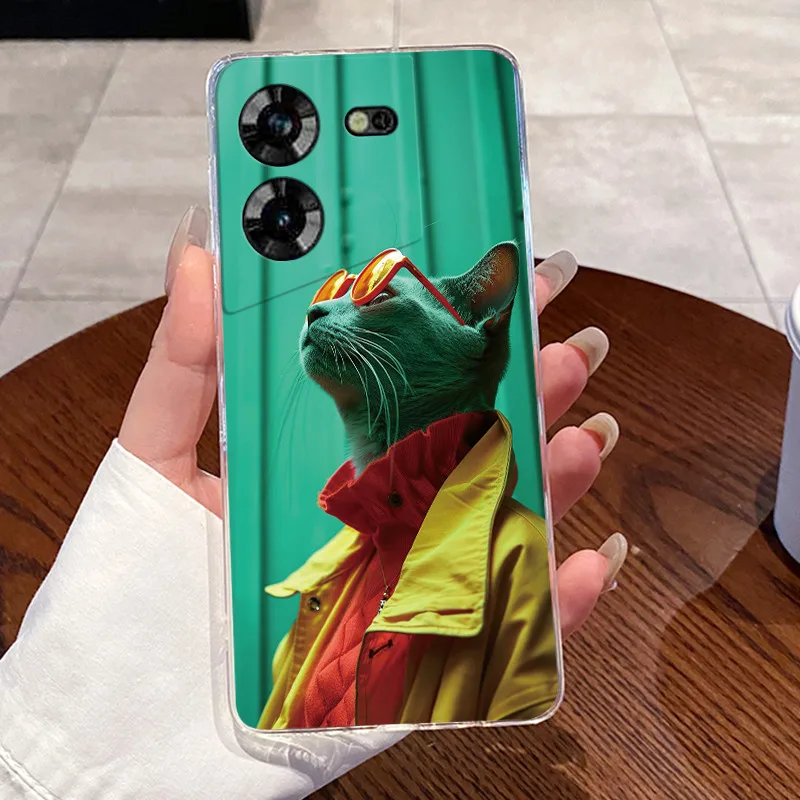 Aesthetic Cute Cat Soft Transparent Silicone Phone Case