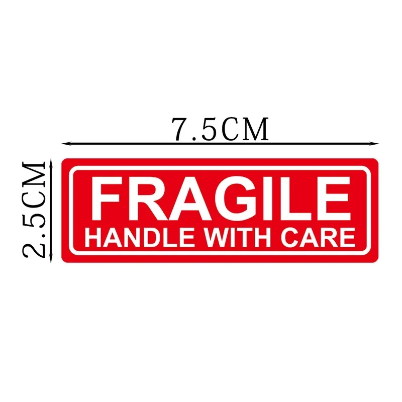 500/1000PCS English Fragile Stickers The Goods Please Handle With Care Warning Express Labels DIY Supplies Red Warning Sticker