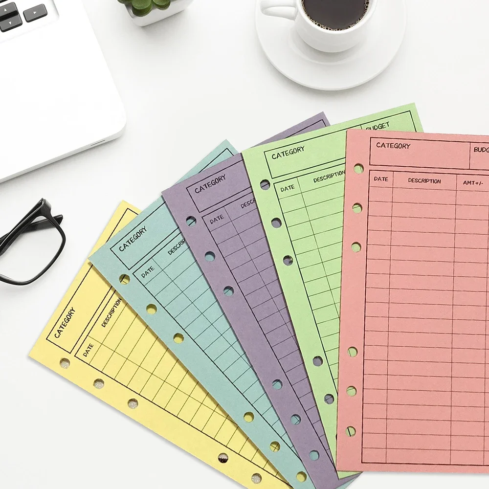 Budget Envelopes Cardstock Cash Envelope System for Money Saving Vertical Layout Holepunched Bill Organizer Planner Budget 12pcs