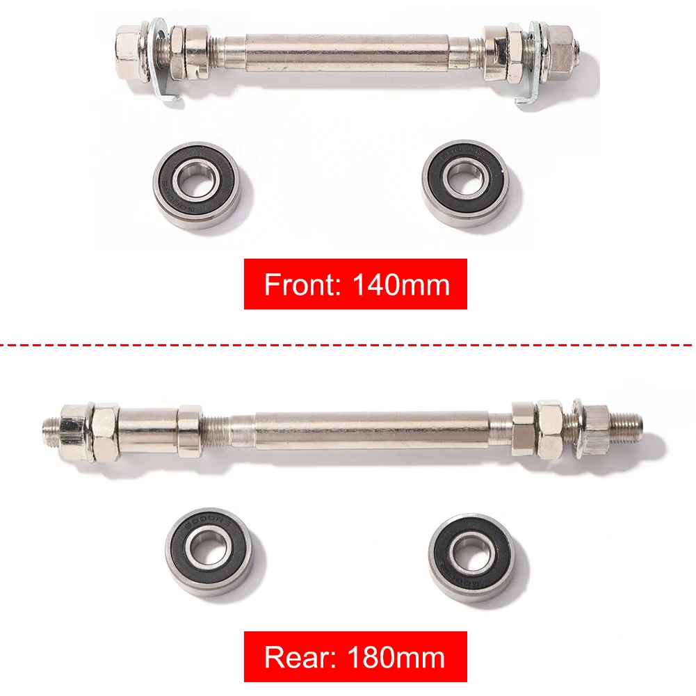 140mm/180mm Bicycle Front Rear Wheel Hub with 2 Bearings MTB Bicycle Spindle Shift Shaft Lever Cycling Replacement Parts 1/2set