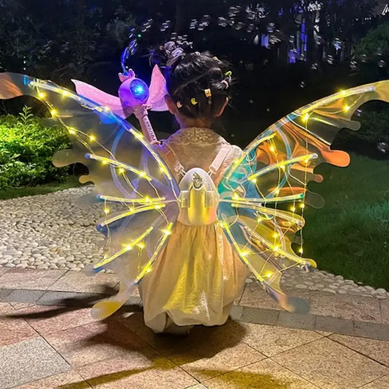 Electric Butterfly Wings with Music Lights Light Up Electric Glowing Fairy  Wings Musical Butterfly with Led String Lights