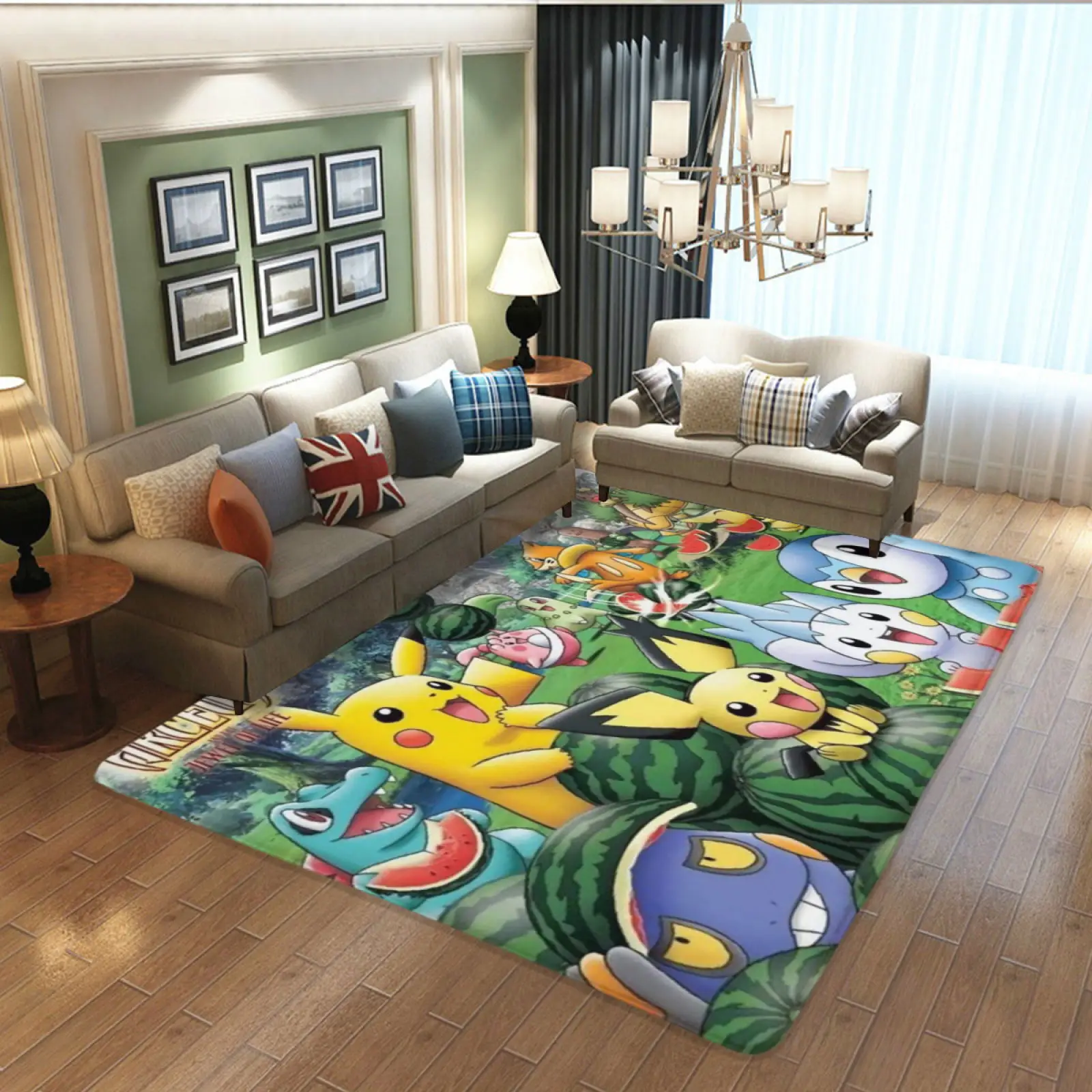 Pokemon-Tapis de chambre à coucher, salon, table à thé, chambre à