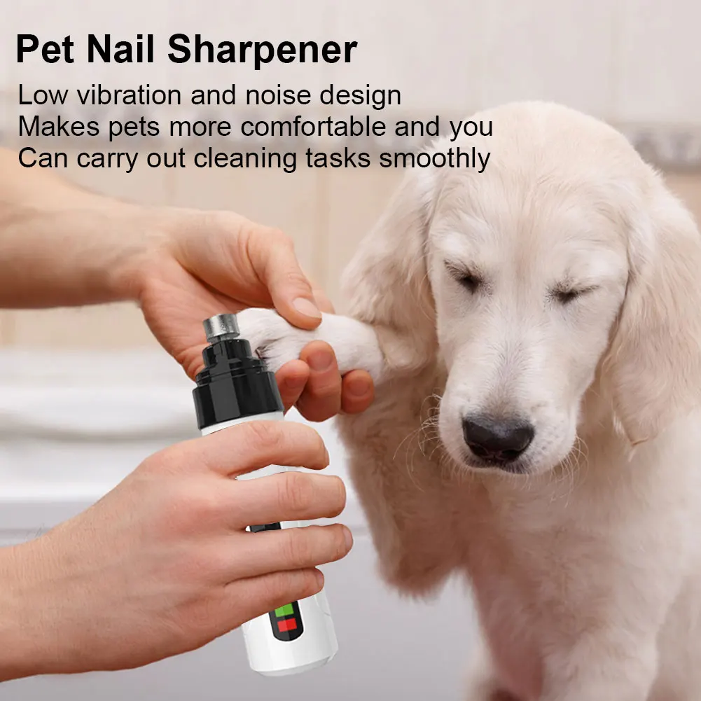 Electric Pet Nail Grinder USB Rechargeable LED Light Cat Dogs Nail Clipper Suitable Paws Cutter Grooming Trimmer Pet Supply