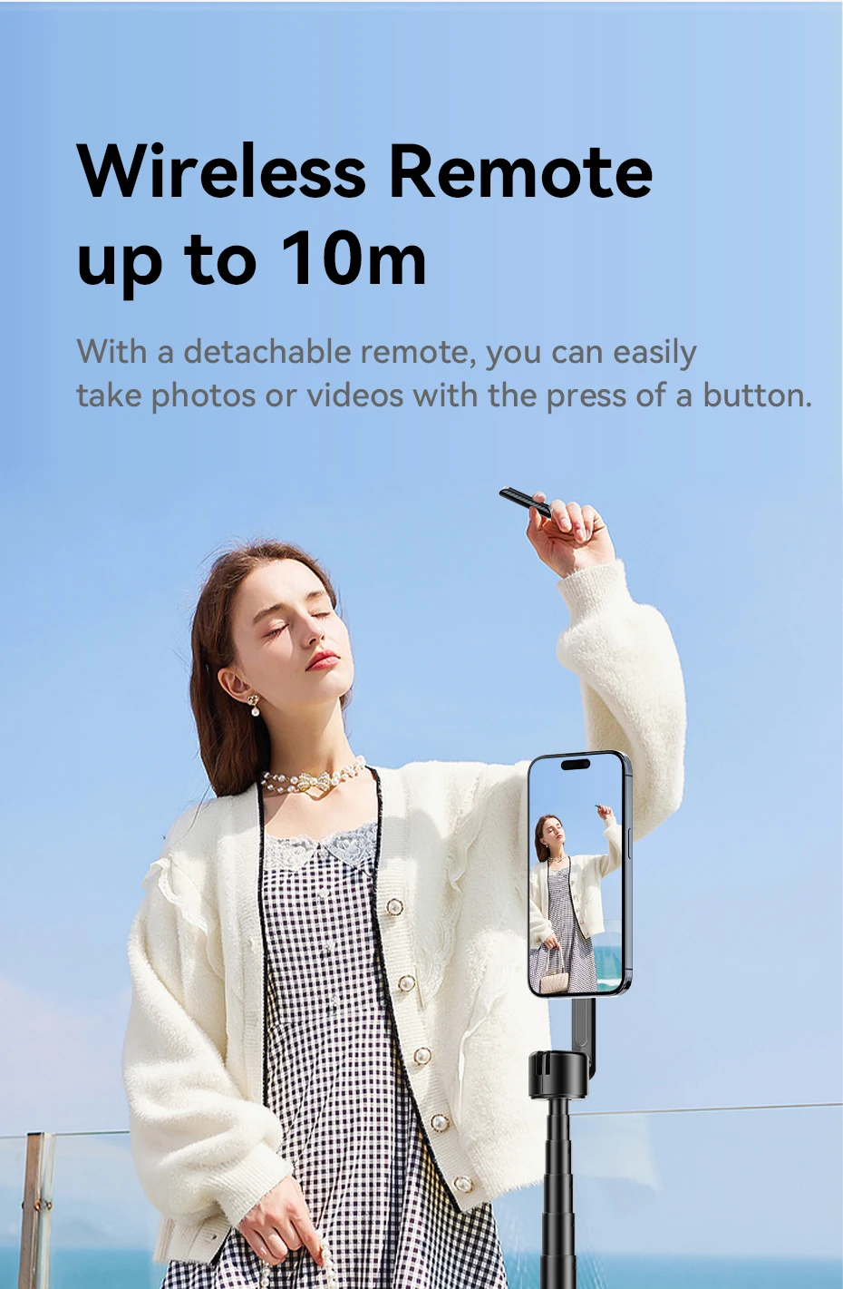 MG-002 Max Magnetic Phone Selfie Stick Tripod with Remote 1.64m Extendable Selfi
