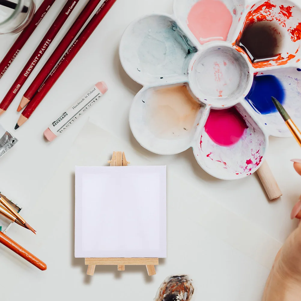 유화 프레임 캔버스 페인팅 스케치패드, 어린이 페인팅 보드 및 이젤 미니 캔버스 패널, 나무 이젤 스케치패드