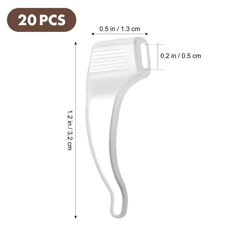 Glasses Anti Slip Sleeve Glasses Retainer Eyeglasses Tip 20 Pairs Silicone Glass Holder Non-Eyewear Ear Grips For Sunglasses Reading Glasses