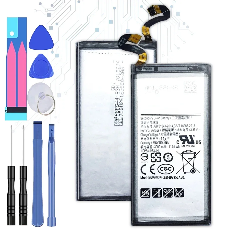 

Аккумулятор для Samsung Galaxy S8, Мобильный телефон батареи, 3000 мАч, SM-G9508, G950F, G950A, G950T, G950U, G950V, G950S, EB-BG950ABE