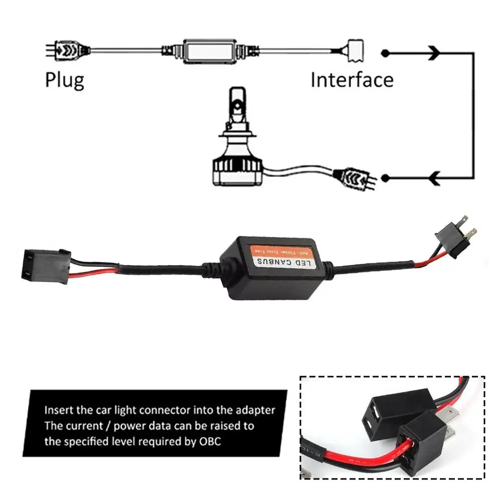 LED 헤드라이트 캔버스 디코더 안티 플리커 저항 에러 캔슬러 어댑터 H1/H4/H7/9005/9006/9012 자동차 액세서리