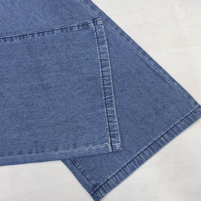 TEELYNN Vintage Wide Leg Denim Pants for Women Casual Lace Up Loose Autumn Pants 2022 Washed Blue Straight High Waist Jeans