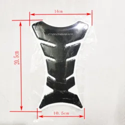Universal Carbon Fiber Motorcycle Tank Pad Protector Racing Sticker (Black)