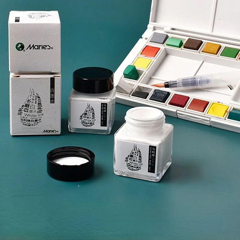 30ML White Ink High-gloss Watercolor Art Students' Special Starry Sky Embellishment White Ink Cartoon Blank Correction Fluid