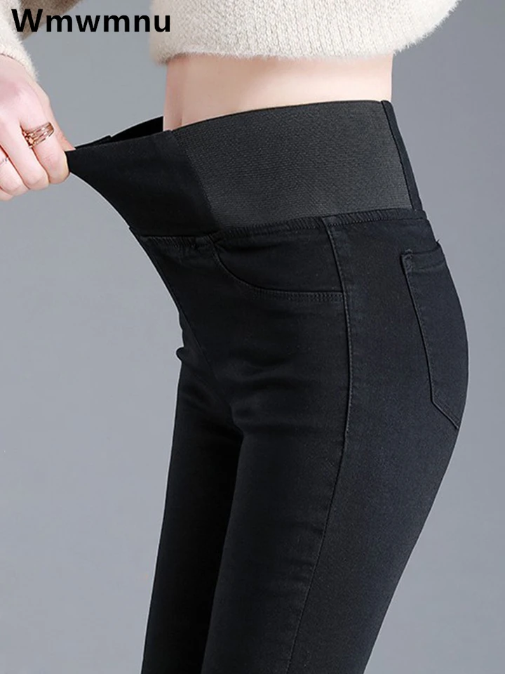 Jean Skinny Femme élastique Avec Contrôle Du Ventre - Taille Haute Confortable - Coupe Ajustée Pour Tous Les Jours - Poches Avant/arrière - Coupe Droite - 8