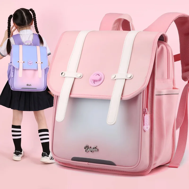 Kids School Bag Children Backpacks Grades 1-3 Primary Student Waterproof Schoolbag Girls and Boys Flip Japan Randoseru 1