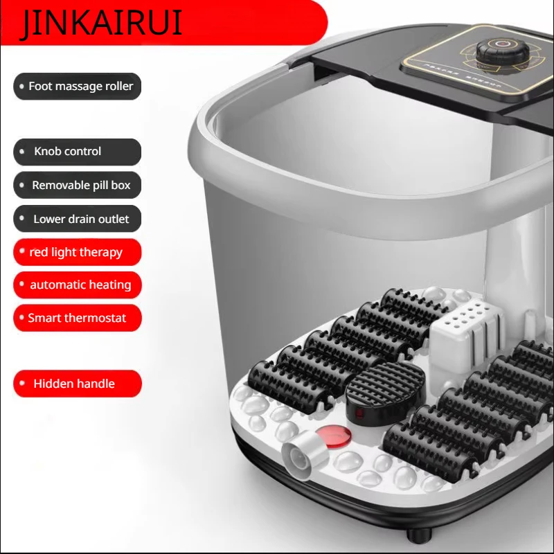 Pedicure Spa Foot Bath Machine Smart Thermostat Heat 12 Rollers Rotating Pedicure Stone Relieve Feet Pressure Gift automatic heating foot bath