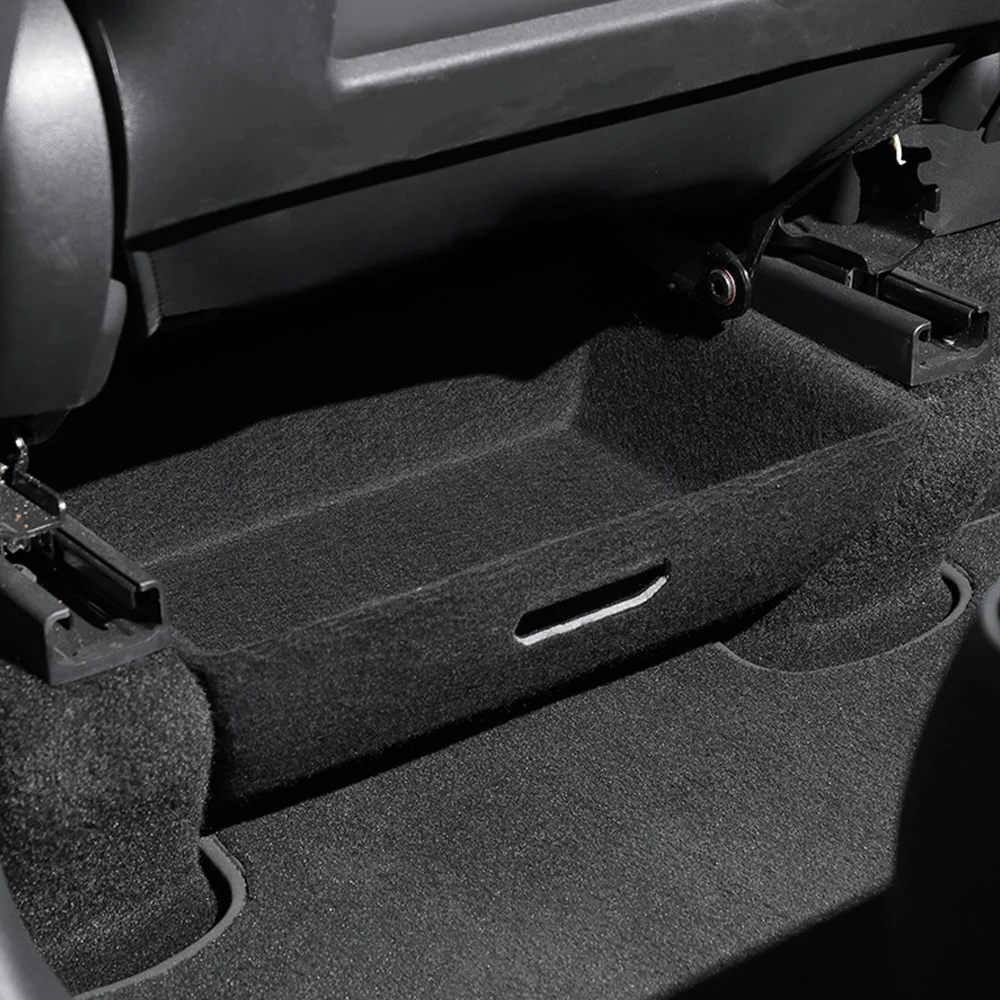High Capacity Organizer Case Under Seat Hidden Box Felt Cloth Drawer Holder For Tesla Model Y Storage Box