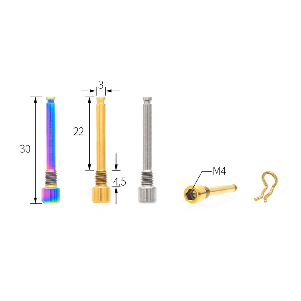 Fahrrad Hydraulische Scheibenbremsbelag Schrauben M4 Titanlegierung Befestigungsstift Einsätze Bremssattel Schrauben Retainer Pin Radfahren Zubehör – Detail 2