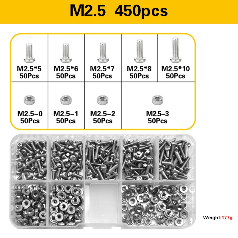 M2 M2.5 M3 M4 M5 M6 Stainless Steel Pressure Rivet Nut and Philips Bolt Set Metric CLS PEM Self-Clinching Nut for Sheet Metal
