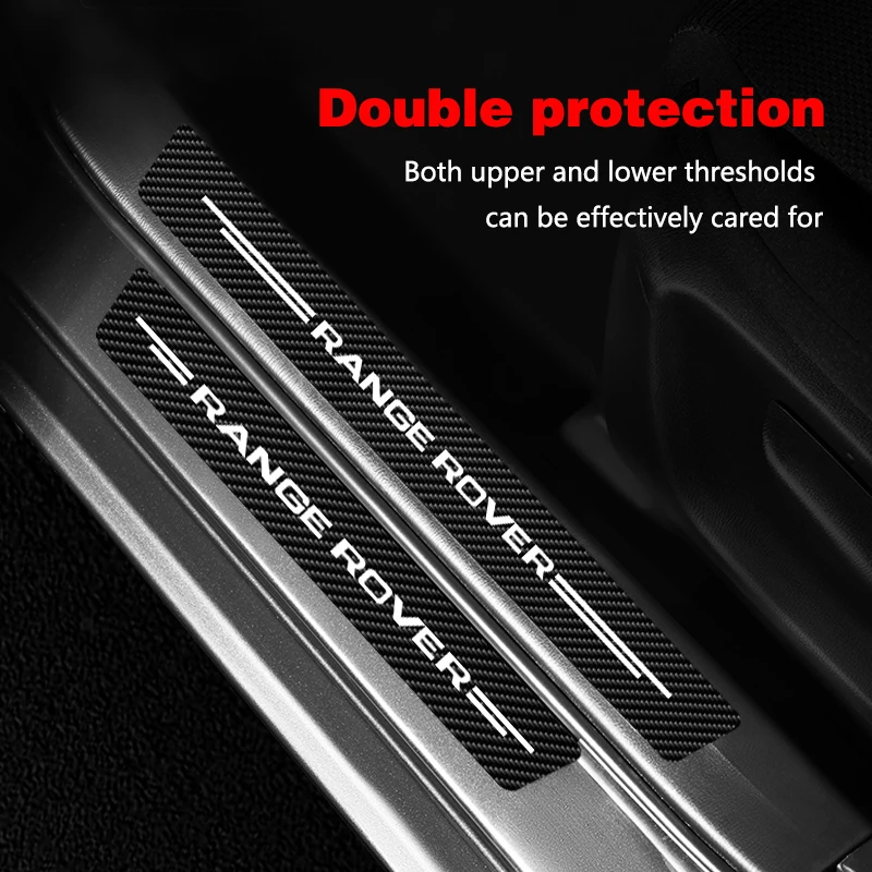 4 шт., текстурная наклейка на порог автомобильной двери из углеродного волокна, царапины на пороги для Land Rover Range Rover L322 P38 Sport L320 2021 2020-2002
