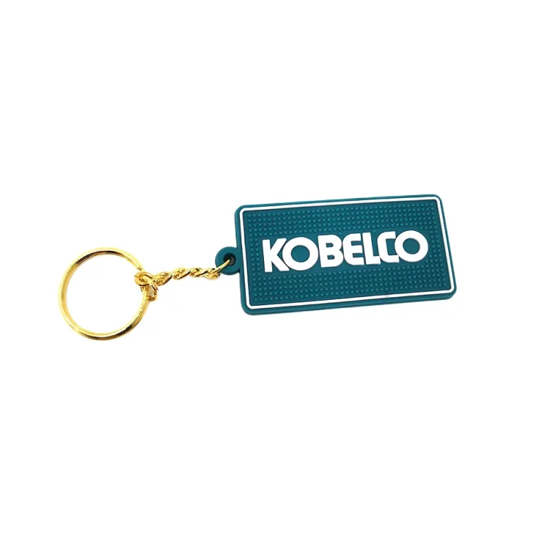 Hitachi caterpillarO kobelco excavator Car keychain Keychain key ring Rubber rectangular chain plate yellow pendant