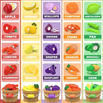 Fruit bucket, cutting and joy toy, vegetable simulation, children's play, kitchen, baby food, vegetable cutting, kitchen utensil 5