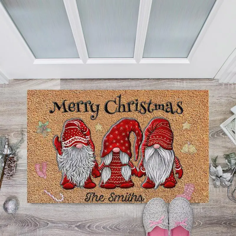 Christmas Welcome Gnome Doormat Front Porch Rugs Welcome Mat Christmas  Gnome Door Mat Indoor Outdoor Doormats Entrance Carpet