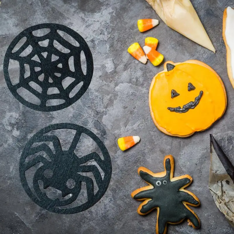 

Outdoor Coasters For Patio Table Spider Web Horror Mat For Cups 4pcs Halloween Absorbent Cup Holder For Drinks Non-Slip Bottle