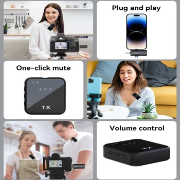 Three-in-one design wireless lapel microphone charging portable video recording microphone with clamp-on noise reduction 2