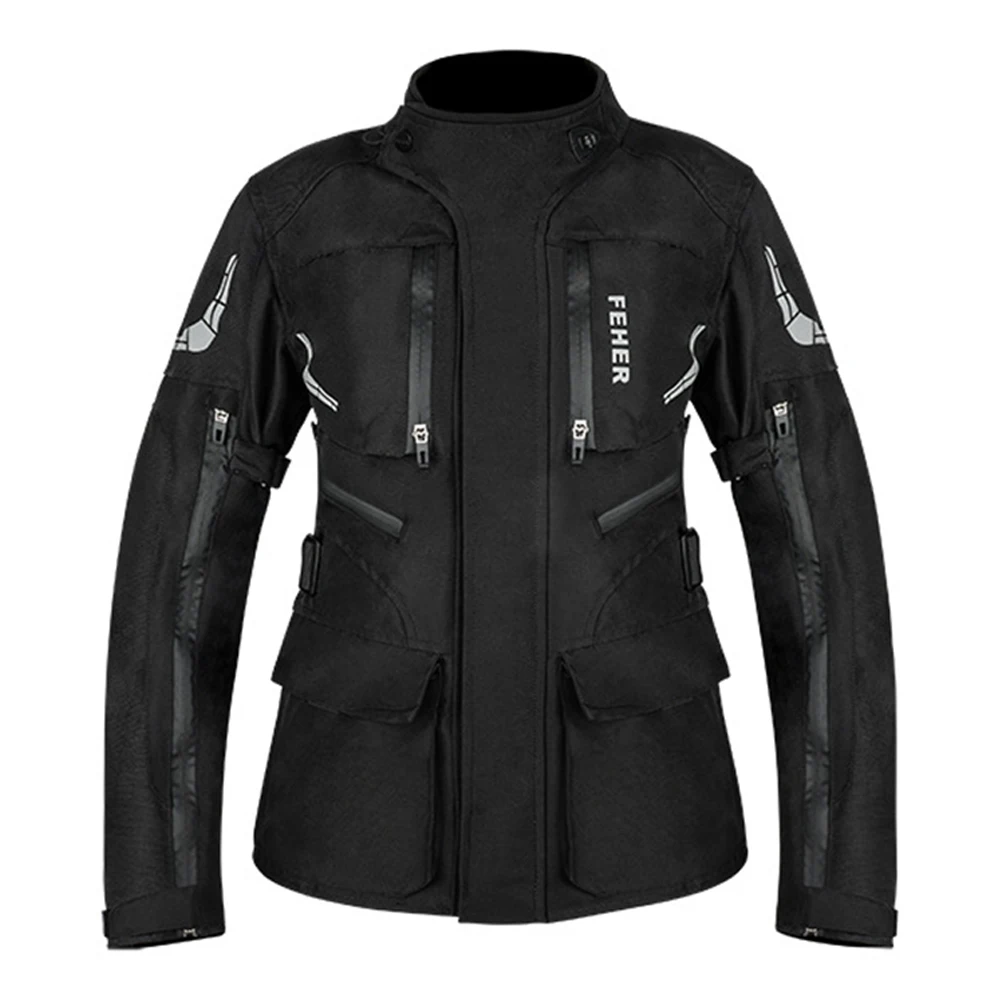 

S-3XL Golden Black Anti-fall Motorcycle Protection Equipment Wear-resistant Reflective Racing Jacket Waterproof Motocross Jacket