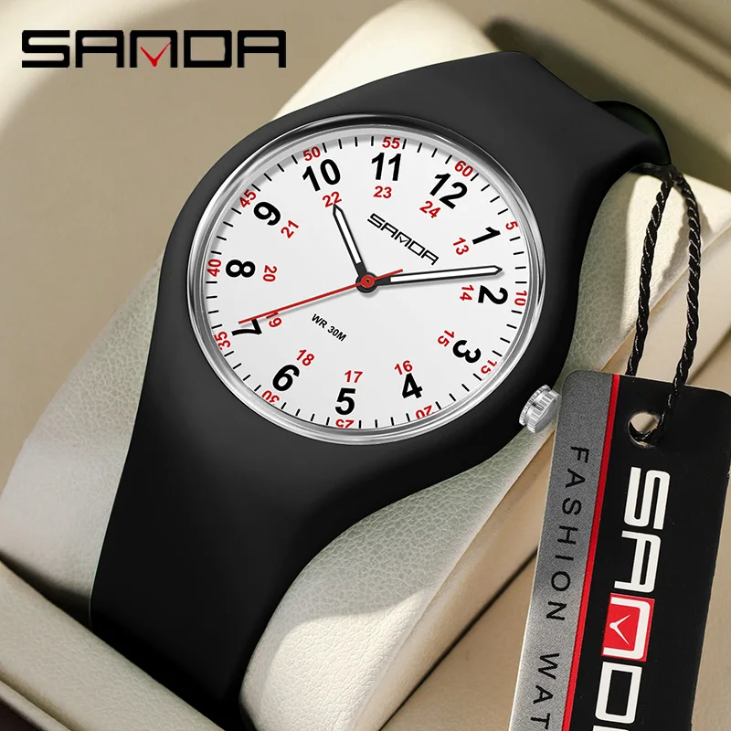 Fashion Sanda Top Brand Hot Sale Women's Quartz Waterproof Silicone Strap Leisure Sports Ms Electronic Wrist Watches Reloj Mujer 2