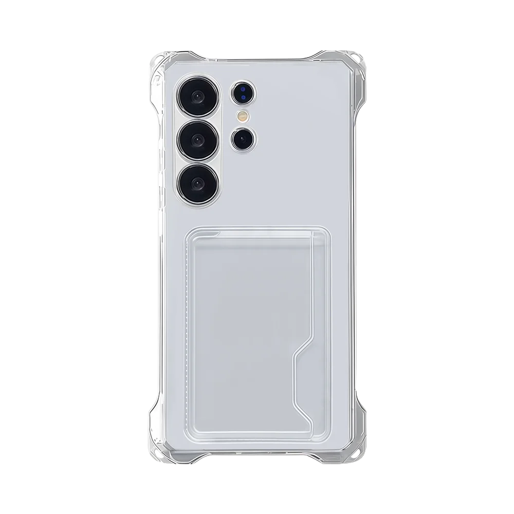 Detachable Lanyard with ID/Card Slot - Shockproof Silicone Clear Case Cover