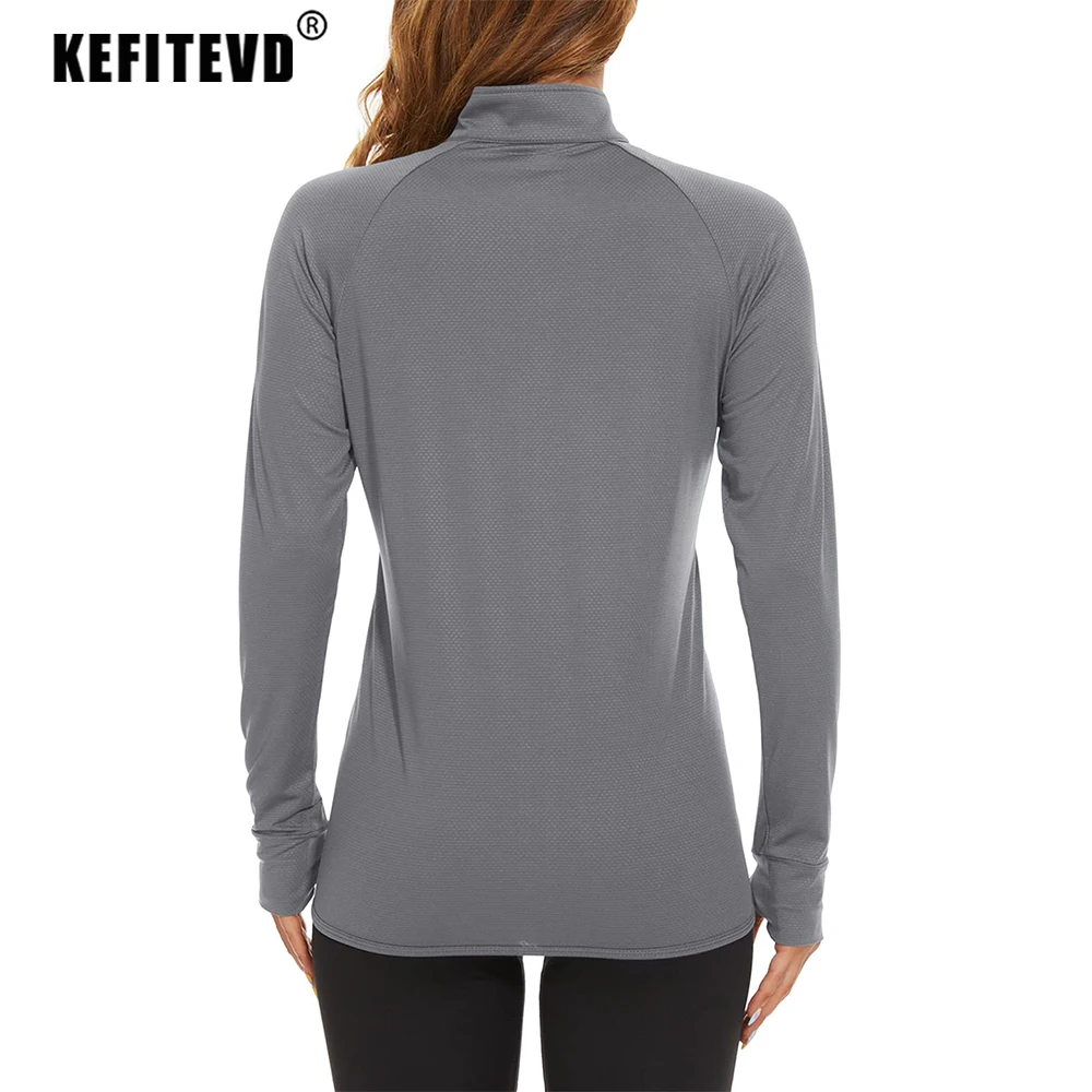 KEFITEVD UPF 50+ Long Sleeve Shirts Women's UV/Sun Protection Full Zip Jackets Lightweight Hiking Shirts Athletic Running Jacket 5