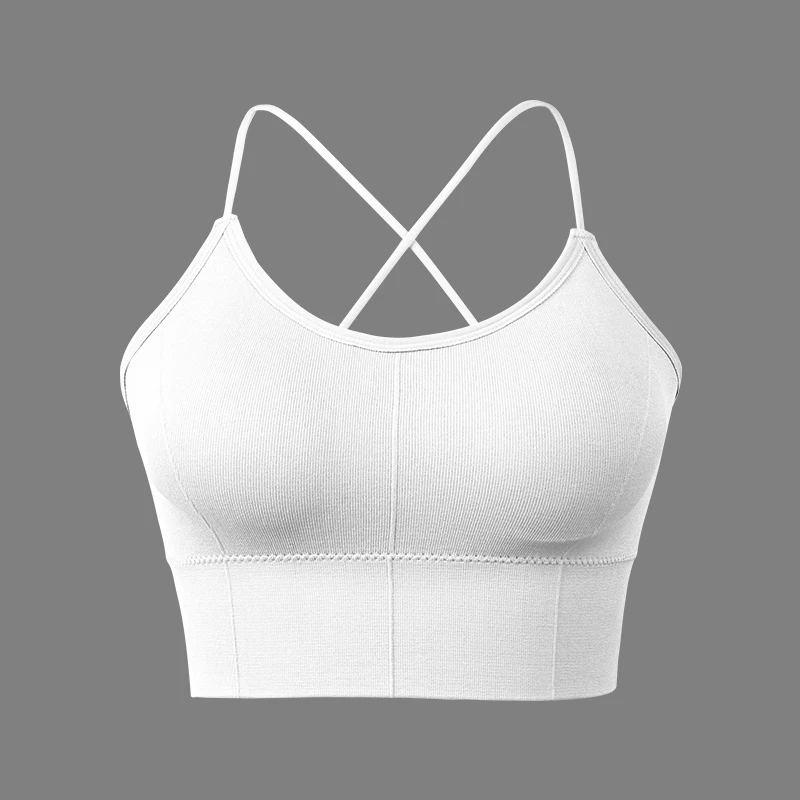 Push Fitness For Womenwomen's Cross Back Sports Bra - Push-up Yoga Gym  Crop Top - Breathable Nylon