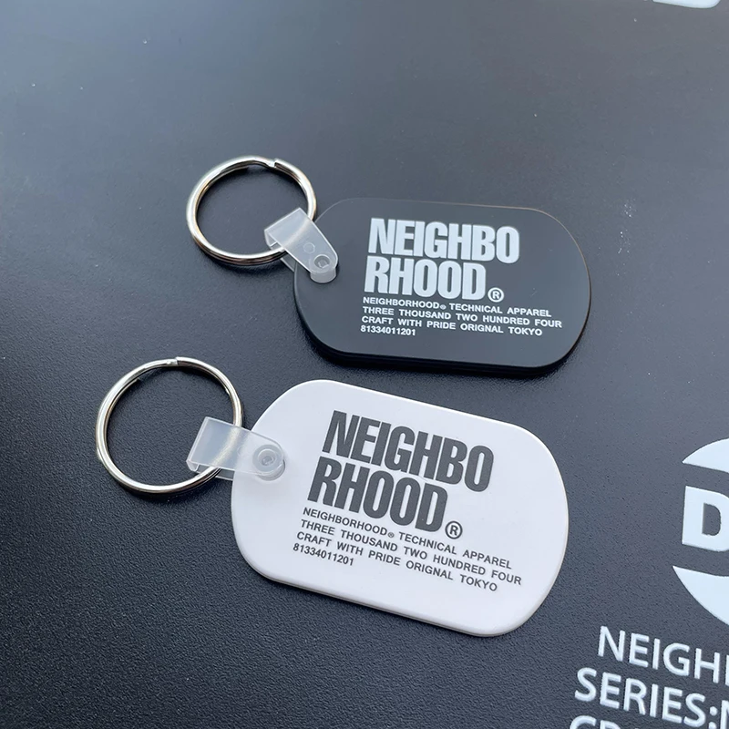 NEIGHBORHOOD Trendy Brand NBHD Keychain Pendant Brand Retro Minimalist Buckle Accessory Pendant Black White Frosted Pendant