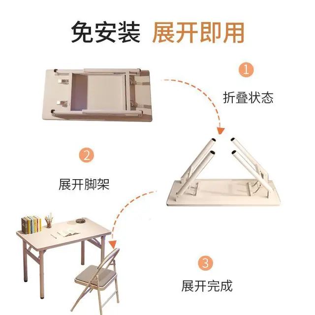 مجموعة كراسي طاولة قابلة للطي من الشركة المصنعة للإمداد المباشر للمنزل والمكتب وغرفة النوم والدراسة ومكتب الكمبيوتر 2