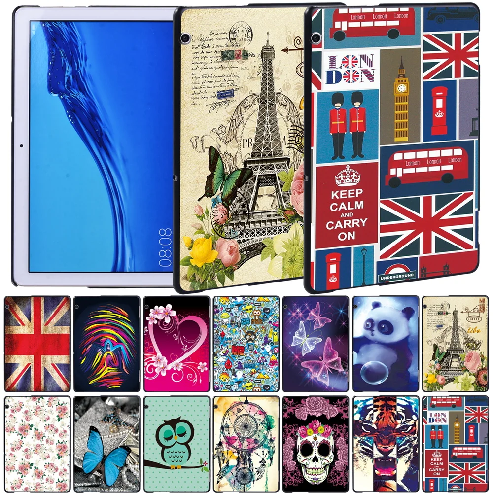 Per Huawei Mediapad M5 Lite 10.1 "/M5 10.8"/T5 10 10.1 "/ T3 10 9.6"/Mediapad M5 Lite 8/T3 8.0 "Custodia Rigida Con Motivo Alla Moda
