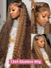 Highlight 13x6 Hd Lace Frontal Wig Human Hair Pre Plucked Deep Wave 30 40 Inch 13x4 Honey Blond Curly Lace Front Wigs Human Hair 3