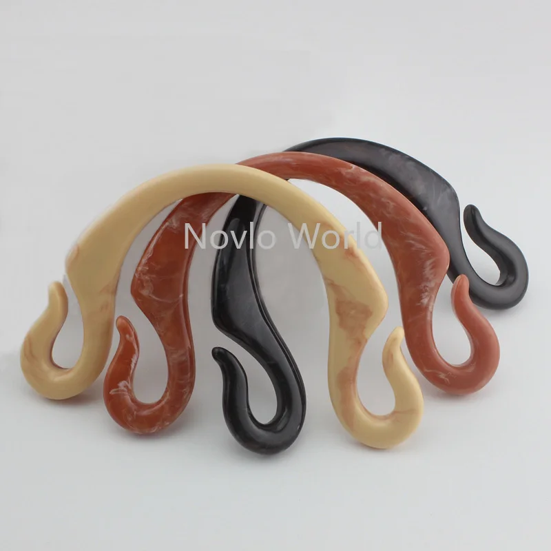 2-10-20 Pieces 17*11cm Resin Bag Handle Replacement Wooden/Plastic Bag Handles for Handbag Wallet Purse Bags Straps Accessories