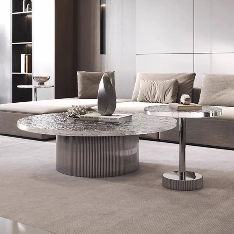 

Set Luxury Coffee Table Free Shipping Acrylic Metal Nordic Side Table Modern Aesthetic Mesa Auxiliar Accessories For Living Room