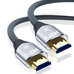 Ultra High - Speed 8K HDMI 2.1 Cable with eARC - Certified for Dynamic 4K/120Hz and 8K/60Hz Video (Grey)