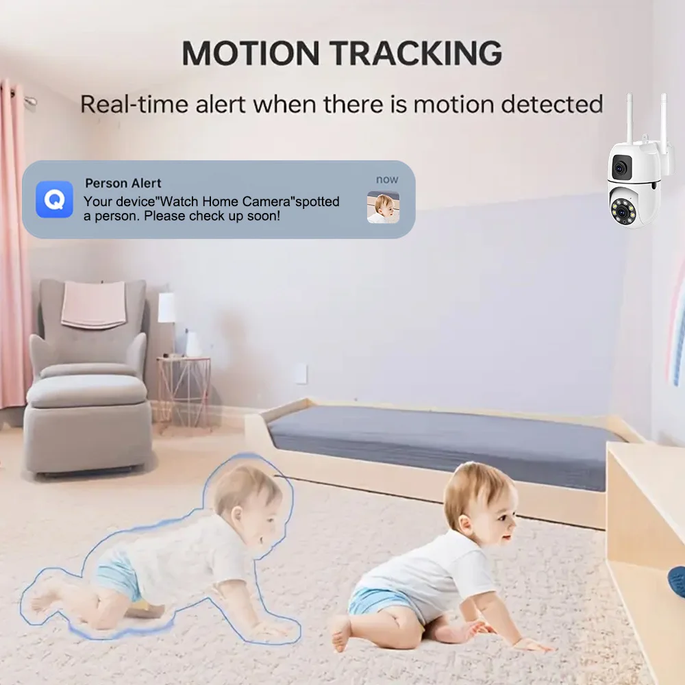 Dual Lens IP Camera 2.4Ghz WiFi Security Protection Full Color Night Vision PTZ CCTV Video Surveillance Camera 3MP 3