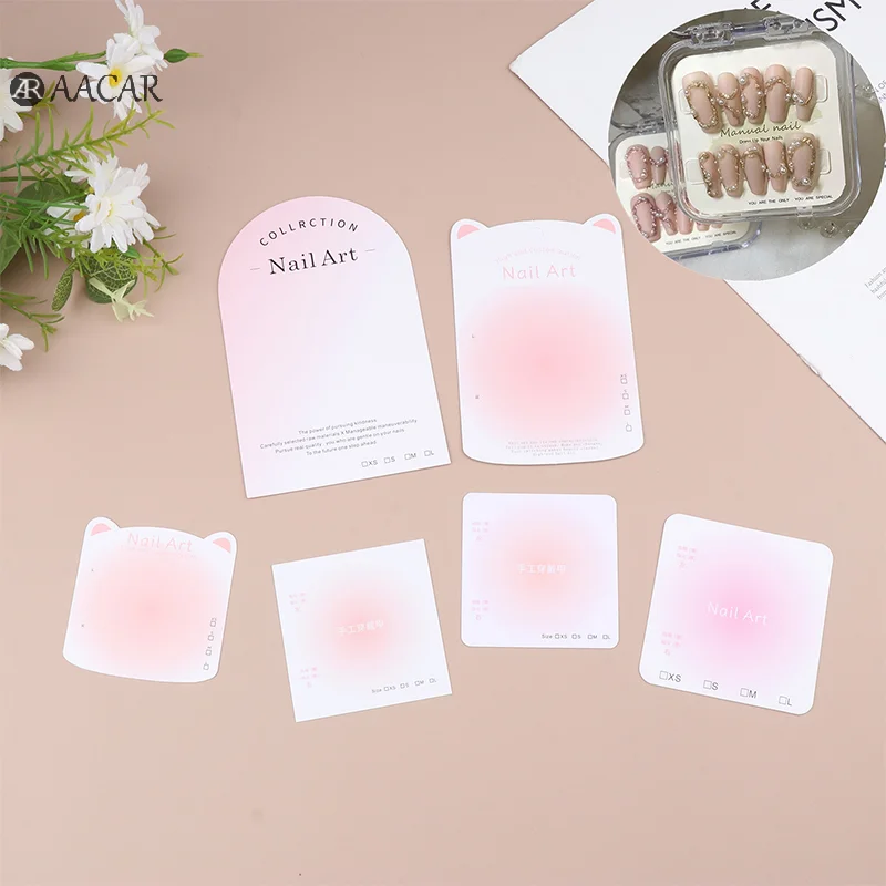 10Pcs Press-On Nail Packaging Display Handmade False Nail Design Swatch Show Card Manicure Sample Display Salon