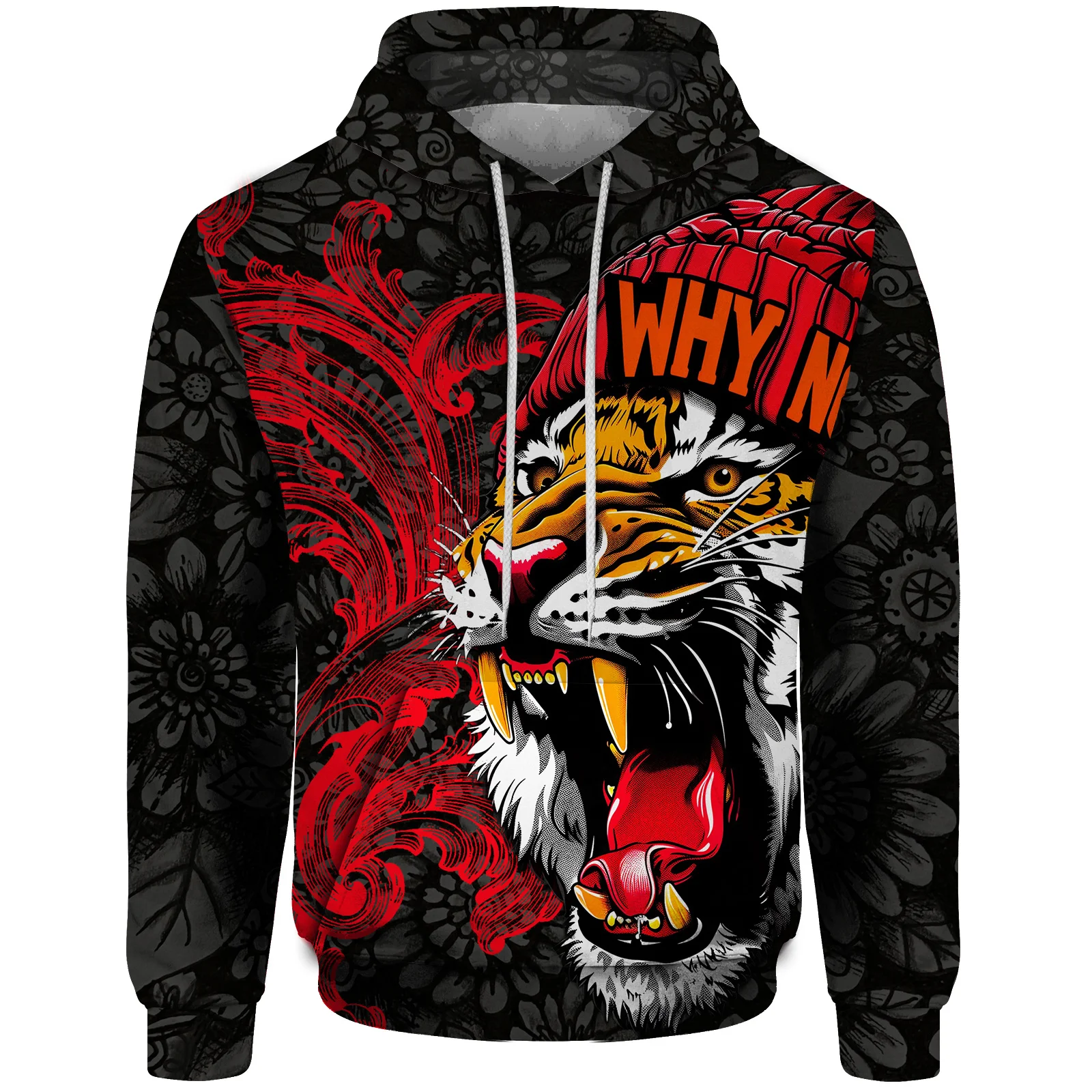 thumbnail image 1 of Sudadera con capucha holgada con estampado 3D de tigre gótico para hombre, ropa de calle Harajuku, otoño 2024, 1 of 5
