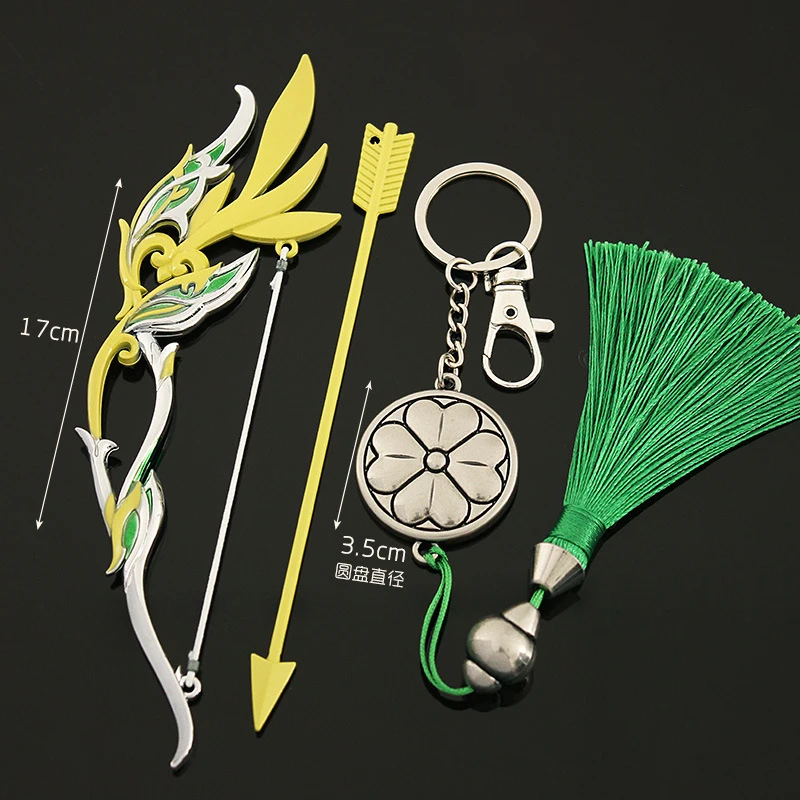 

Genshin Impact Vision Hunter`s Path Tighnari Epaulette Anime Figure Action Figure Weapon Keychain Kawaii Room Decor Original