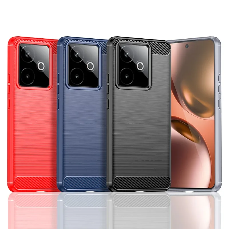 Carbon Fiber Shockproof Soft Silicone TPU Back Case