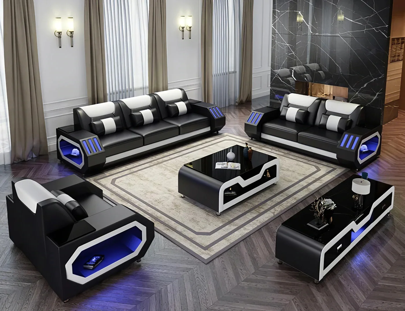 Divano In Pelle Con Luce A Led Mobili Soggiorno Divano Divani Modernos Para Sala Grandes Sofas Con Ricarica Usb