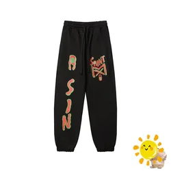 24SS Top Level Version Saint Michael Sweatpants Men Women High Quality Oversized Destroy Jogger Drawstring Pants