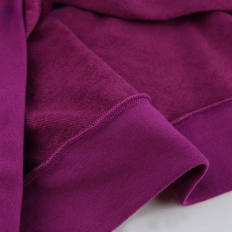 Purple Round New Neck Cotton Loose Pullover Woman Clothes Long Sleeve Simple Winter Sweatshirt Women Fashion Casual Sporty 2021